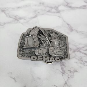 Demag Front Power Shovel Excavator Mining Mine 1980s Vintage Belt Buckle